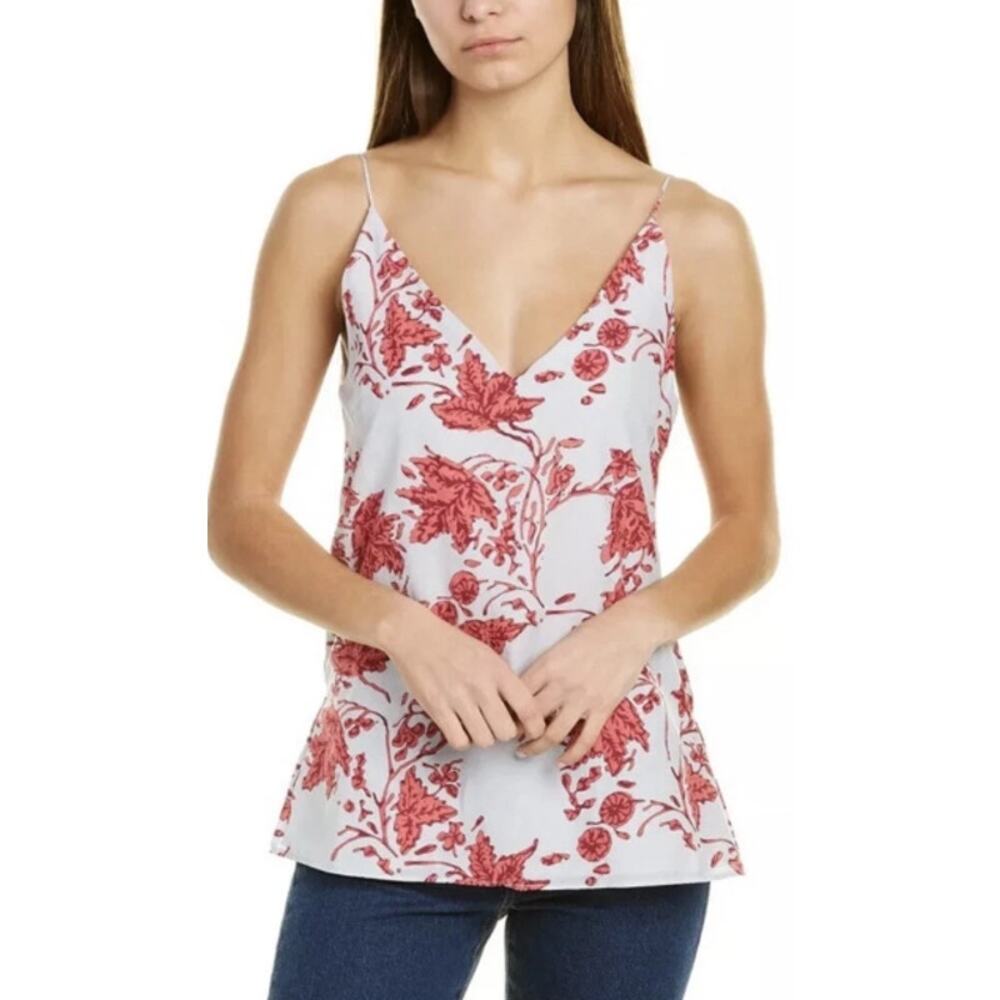 CLUB MONACO pink off white floral silk cotton India tank top blouse